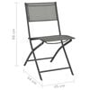vidaXL Folding Outdoor Chairs 4 pcs Grey Steel and Textilene