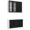 vidaXL Kitchen Unit PORTO 4 pcs Black Engineered Wood