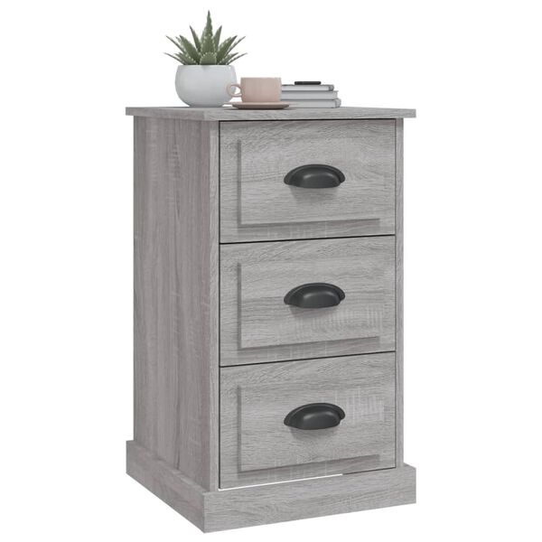 vidaXL Bedside Cabinet Grey Sonoma 39x39x67 cm Engineered Wood