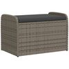 vidaXL Storage Bench with Cushion Grey 80x51x52 cm Poly Rattan