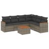 vidaXL 7 Piece Garden Sofa Set with Cushions Grey Poly Rattan