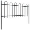 vidaXL Garden Fence with Hoop Top Steel 1070x80 cm Black