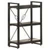 vidaXL 3-Tier Bookcase Black 60x30x80 cm Solid Mango Wood