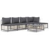 vidaXL 6 Piece Garden Lounge Set with Cushions Anthracite Poly Rattan