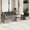 vidaXL 8 Piece Garden Sofa Set with Cushions Grey Poly Rattan