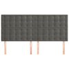 vidaXL Headboard Dark Grey 200x5x118/128 cm Velvet