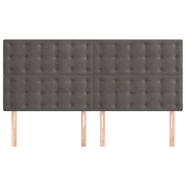 vidaXL Headboard Dark Grey 200x5x118/128 cm Velvet