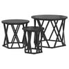 vidaXL Nesting Side Table 3 pcs Black Oak 53 x 53 x 40 cm
