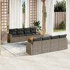 vidaXL 9 Piece Garden Sofa Set with Cushions Grey Poly Rattan