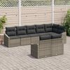 vidaXL Sofa Set with Cushion 8 pcs Grey Poly Rattan