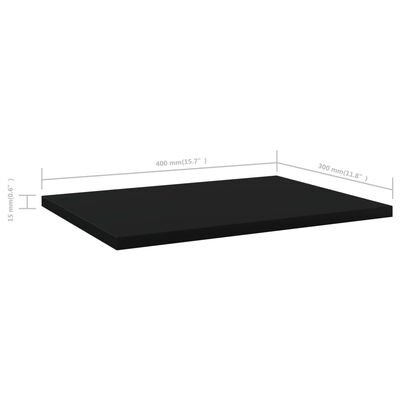 vidaXL Bookshelf Boards 4 pcs Black 40x30x1.5 cm Engineered Wood
