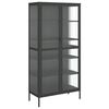 vidaXL Highboard Black 85x40x180 cm Glass and Steel