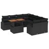 vidaXL Garden Sofa Set 9 pcs Black