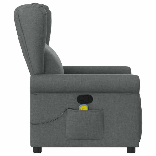 vidaXL Massage Recliner Chair Dark Grey Fabric