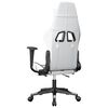 vidaXL Gaming Chair with Footrest White and Black Faux Leather
