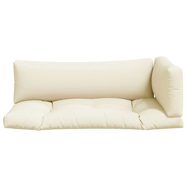 vidaXL Pallet Cushions 3 pcs Cream Fabric