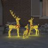 vidaXL Reindeer Family 3 pcs Warm white 68 x 26 x 127 cm Fabric
