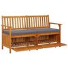 vidaXL Storage Bench with Cushion 148 cm Solid Wood Acacia
