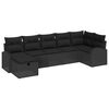 vidaXL Sofa Set with Cushion with Storage 7 pcs Black Poly Rattan
