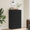 vidaXL Drawer Cabinet Black 60x36x103 cm Engineered Wood