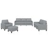 vidaXL 4 Piece Sofa Set with Cushions Light Grey Fabric