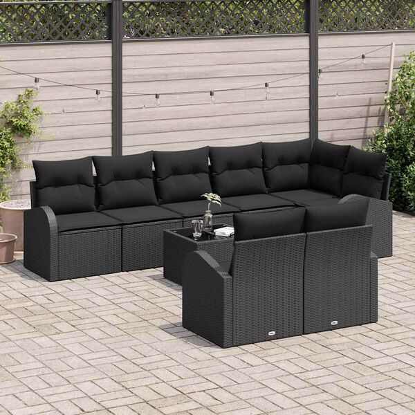 vidaXL Garden Sofa Set 9 pcs Poly Rattan