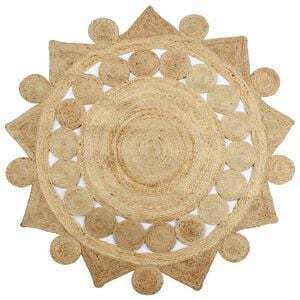 vidaXL Area Rug | Natural | Braided Jute | 90 cm diameter | Durable | Area Rug