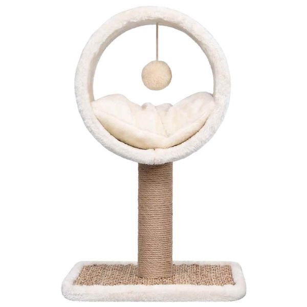 vidaXL Cat Tree with Top Tunnel and Toy 56 cm Seagrass