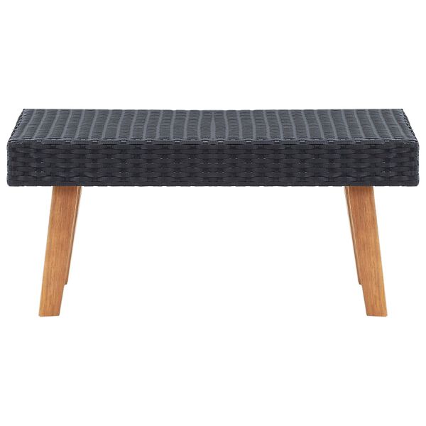 vidaXL Garden Coffee Table Poly Rattan Black