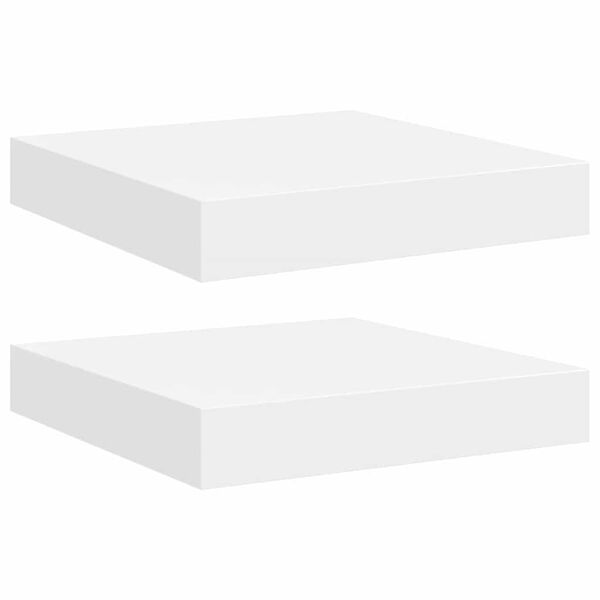 vidaXL Floating Wall Shelves 2 pcs White 23x23.5x3.8 cm MDF