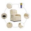 vidaXL Massage Recliner Chair Cream Fabric