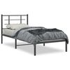 vidaXL Metal Bed Frame without Mattress with Headboard Black 90x190cm
