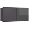 vidaXL 8 Piece TV Cabinet Set High Gloss Grey Engineered Wood