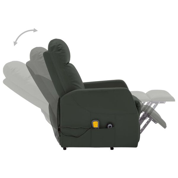 vidaXL Stand up Massage Chair Anthracite Faux Leather