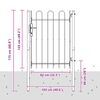 vidaXL Fence Gate Boxtel Single Door with Arched Top Steel 1x1.2 m Black