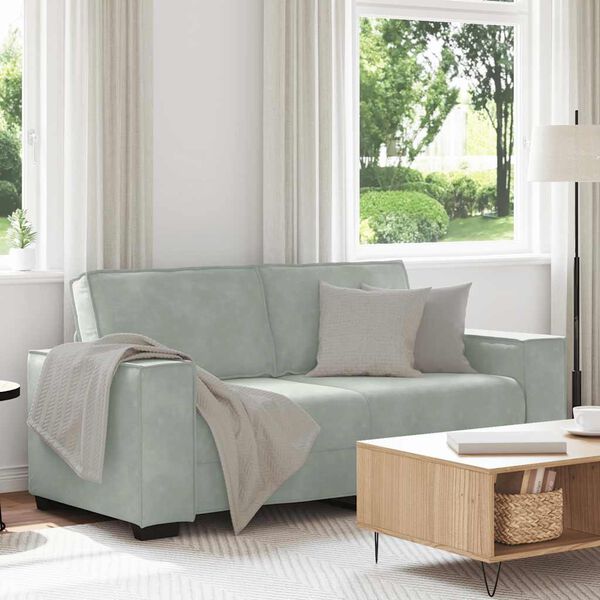 vidaXL 2-Seater Sofa Light Grey 180x78x84 cm Velvet