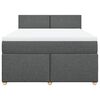 vidaXL Box Spring Bed with Mattress Dark Grey Double Fabric