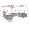 vidaXL Garden Sofa Set with Storage 6 pcs Grey Poly rattan