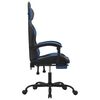 vidaXL Gaming Chair with Footrest Black and Blue Faux Leather