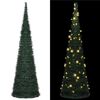 vidaXL Pop-up String Artificial Pre-lit Christmas Tree Green 210 cm