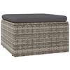 vidaXL Garden Footrest with Cushion Grey 55x55x30 cm Poly Rattan