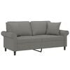 vidaXL 2-Seater Sofa with Pillows&Cushions Dark Grey 140 cm Fabric