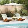 vidaXL Sun Lounger 2 pcs Brown 60 x 154 x 74cm Solid Acacia wood