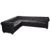 vidaXL Chesterfield Corner Sofa 6-Seater Artificial Leather Black