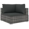 vidaXL 4 Piece Garden Lounge Set with Cushions Poly Rattan Grey