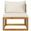 vidaXL 6 Piece Garden Lounge Set with Cushion Cream Solid Acacia Wood