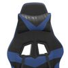 vidaXL Gaming Chair with Footrest Black and Blue Faux Leather