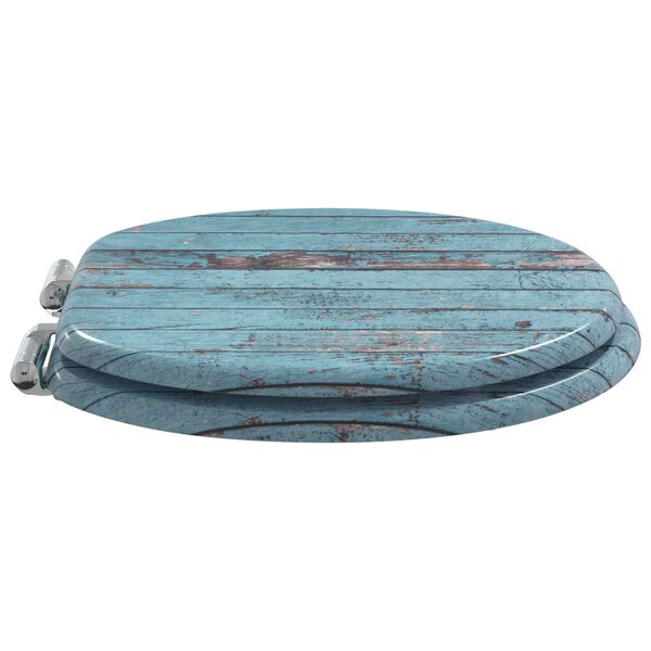 vidaXL WC Toilet Seats 2 pcs with Soft Close Lids MDF Old Wood Design