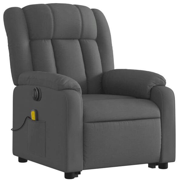 vidaXL Electric Stand up Massage Recliner Chair Dark Grey Fabric
