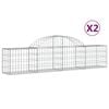 vidaXL Arched Gabion Baskets 2 pcs 200x30x40/60 cm Galvanised Iron